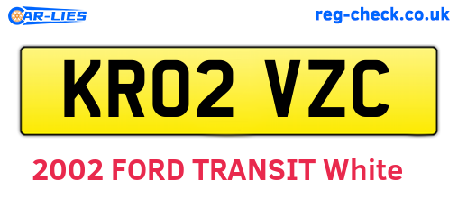 KR02VZC are the vehicle registration plates.