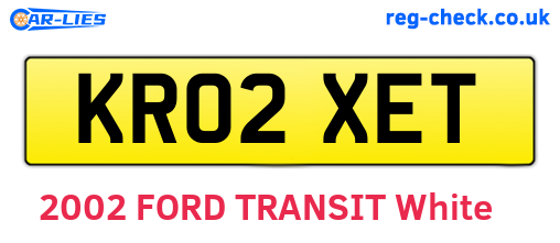 KR02XET are the vehicle registration plates.