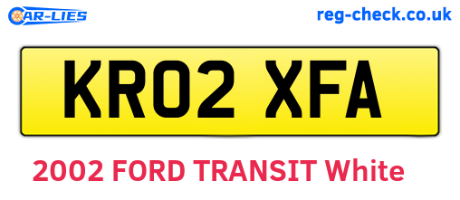 KR02XFA are the vehicle registration plates.