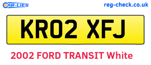 KR02XFJ are the vehicle registration plates.