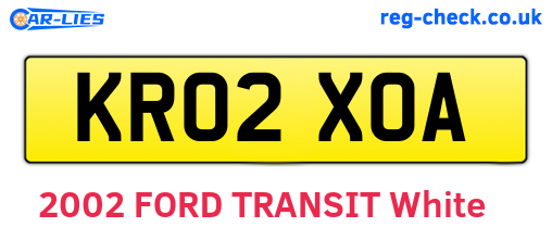 KR02XOA are the vehicle registration plates.