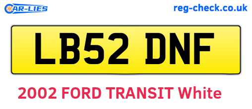 LB52DNF are the vehicle registration plates.