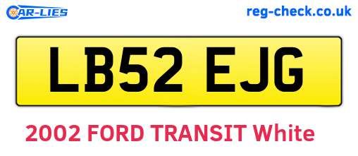 LB52EJG are the vehicle registration plates.