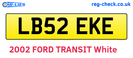 LB52EKE are the vehicle registration plates.