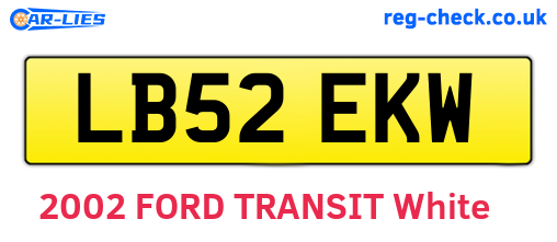 LB52EKW are the vehicle registration plates.