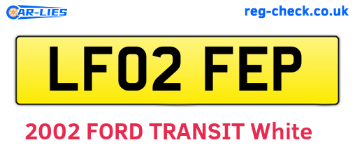 LF02FEP are the vehicle registration plates.
