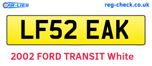 LF52EAK are the vehicle registration plates.