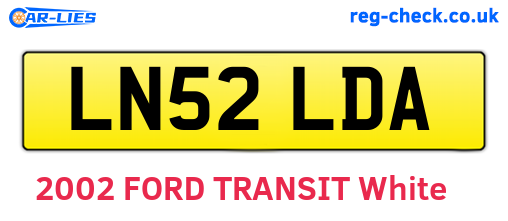 LN52LDA are the vehicle registration plates.