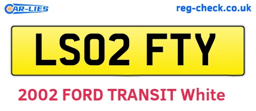 LS02FTY are the vehicle registration plates.
