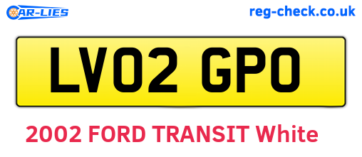 LV02GPO are the vehicle registration plates.