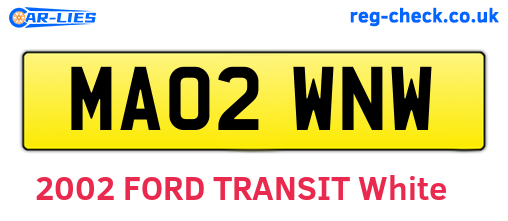 MA02WNW are the vehicle registration plates.