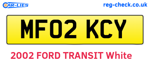MF02KCY are the vehicle registration plates.