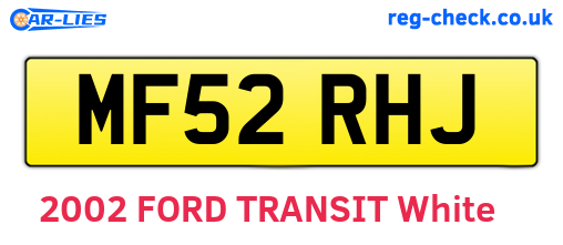 MF52RHJ are the vehicle registration plates.