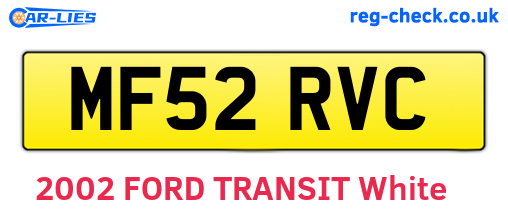 MF52RVC are the vehicle registration plates.
