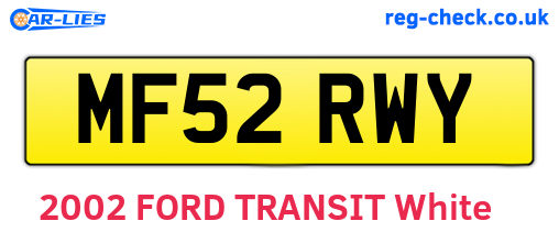 MF52RWY are the vehicle registration plates.