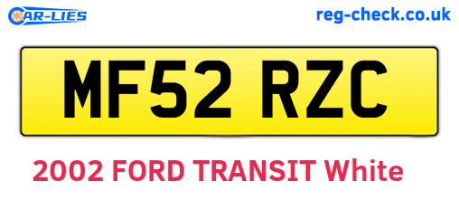MF52RZC are the vehicle registration plates.