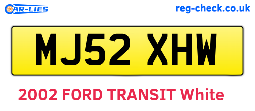 MJ52XHW are the vehicle registration plates.