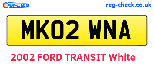 MK02WNA are the vehicle registration plates.