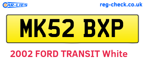 MK52BXP are the vehicle registration plates.