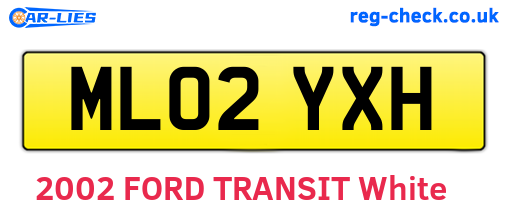 ML02YXH are the vehicle registration plates.