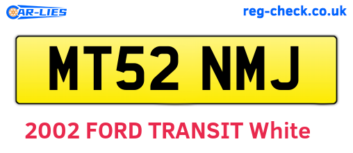 MT52NMJ are the vehicle registration plates.
