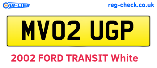 MV02UGP are the vehicle registration plates.