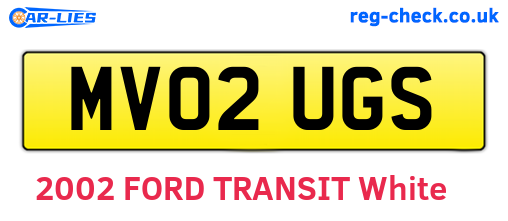 MV02UGS are the vehicle registration plates.