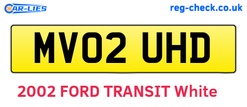 MV02UHD are the vehicle registration plates.
