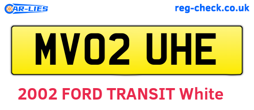 MV02UHE are the vehicle registration plates.