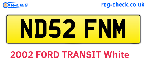 ND52FNM are the vehicle registration plates.
