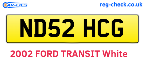ND52HCG are the vehicle registration plates.