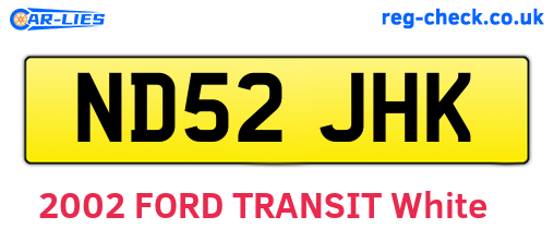 ND52JHK are the vehicle registration plates.