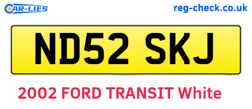 ND52SKJ are the vehicle registration plates.