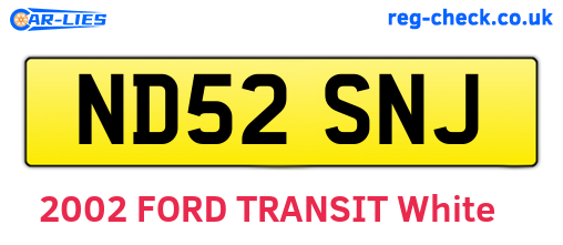 ND52SNJ are the vehicle registration plates.