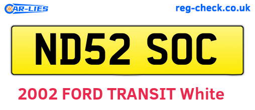 ND52SOC are the vehicle registration plates.