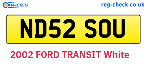 ND52SOU are the vehicle registration plates.
