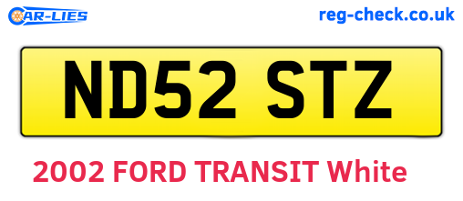ND52STZ are the vehicle registration plates.
