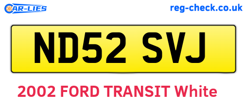 ND52SVJ are the vehicle registration plates.