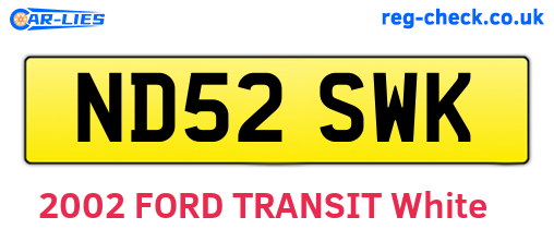 ND52SWK are the vehicle registration plates.