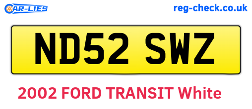 ND52SWZ are the vehicle registration plates.