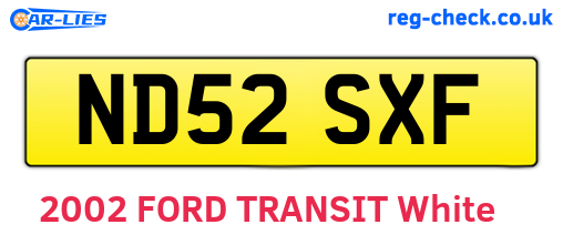 ND52SXF are the vehicle registration plates.