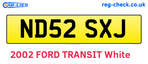 ND52SXJ are the vehicle registration plates.