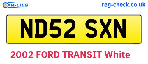 ND52SXN are the vehicle registration plates.