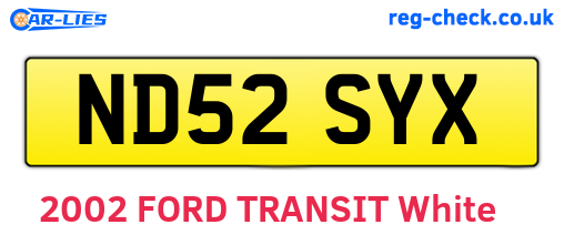 ND52SYX are the vehicle registration plates.