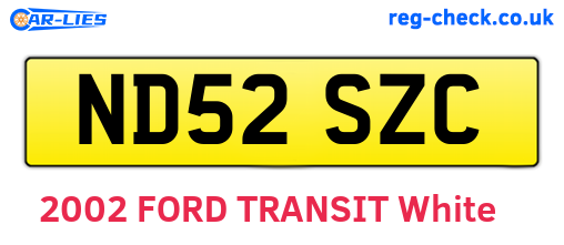 ND52SZC are the vehicle registration plates.