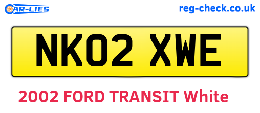 NK02XWE are the vehicle registration plates.