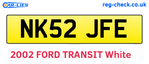 NK52JFE are the vehicle registration plates.