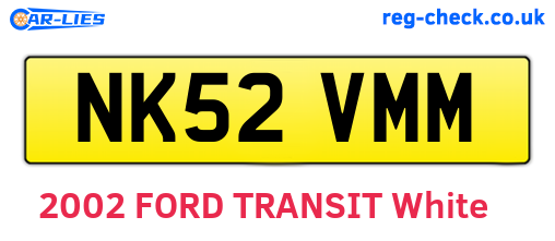 NK52VMM are the vehicle registration plates.