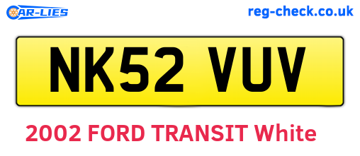 NK52VUV are the vehicle registration plates.