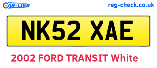NK52XAE are the vehicle registration plates.